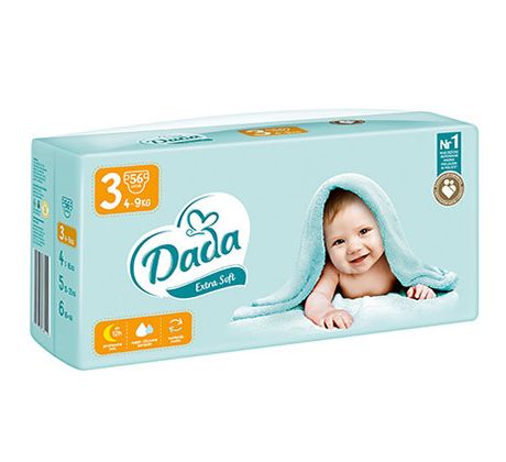 DADA PLENKY EXTRA SOFT VEL. 3, 4-9KG, 56KS/BAL