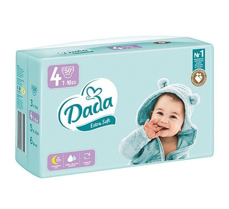 DADA PLENKY EXTRA SOFT VEL. 4, 7-16KG, 50KS/BAL