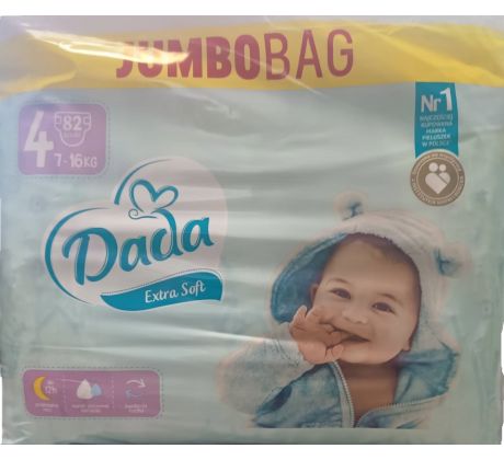 DADA PLENKY EXTRA SOFT VEL. 4, 7-16KG, 82 KS/BAL Jumbobag